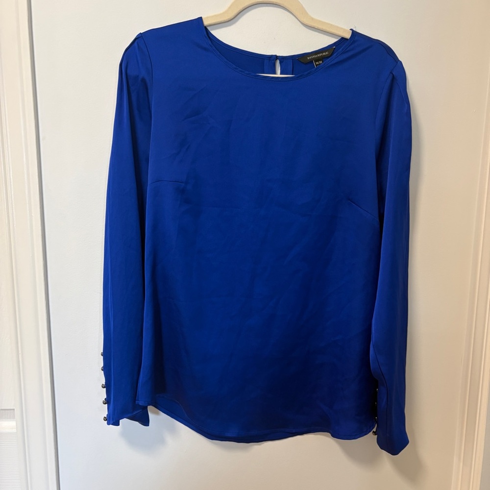 Banana Republic Royal Blue Long Sleeve Blouse